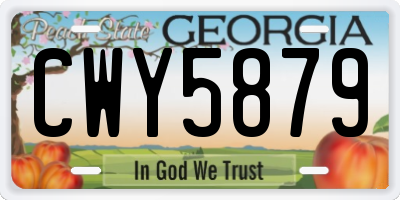 GA license plate CWY5879