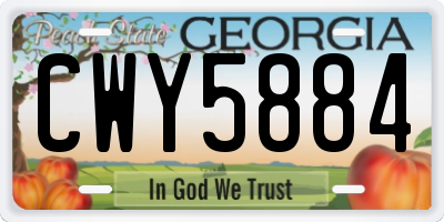 GA license plate CWY5884