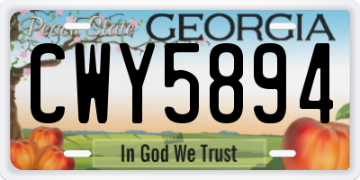 GA license plate CWY5894