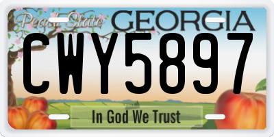 GA license plate CWY5897