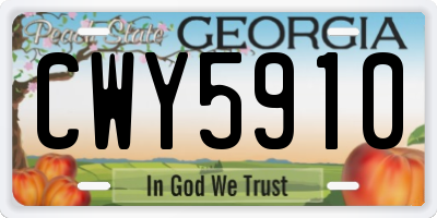 GA license plate CWY5910