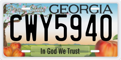 GA license plate CWY5940