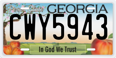 GA license plate CWY5943