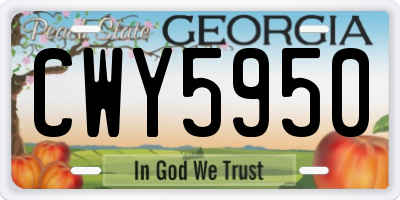 GA license plate CWY5950