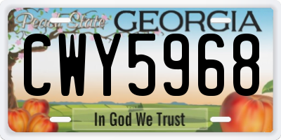 GA license plate CWY5968