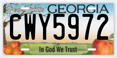 GA license plate CWY5972