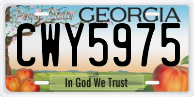 GA license plate CWY5975