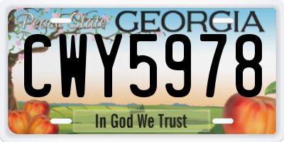 GA license plate CWY5978