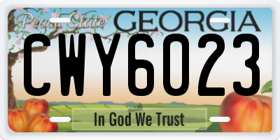 GA license plate CWY6023
