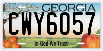 GA license plate CWY6057