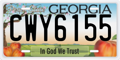 GA license plate CWY6155