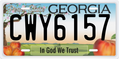 GA license plate CWY6157