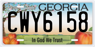 GA license plate CWY6158