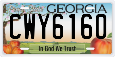 GA license plate CWY6160