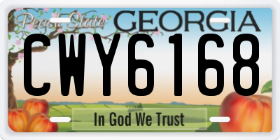 GA license plate CWY6168