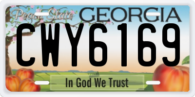 GA license plate CWY6169