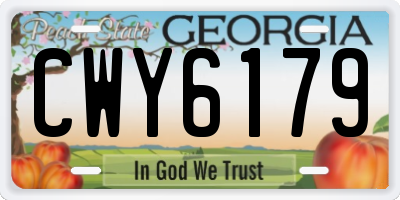 GA license plate CWY6179
