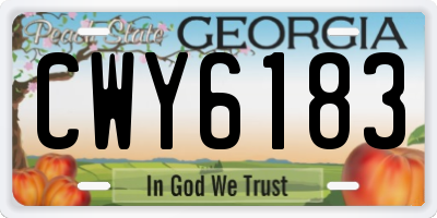 GA license plate CWY6183