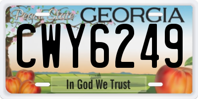 GA license plate CWY6249