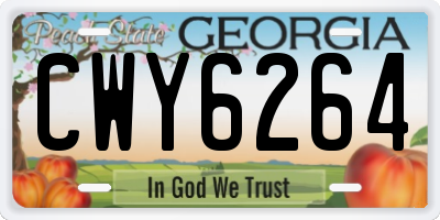 GA license plate CWY6264