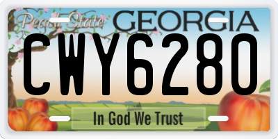 GA license plate CWY6280