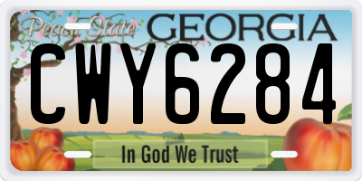 GA license plate CWY6284