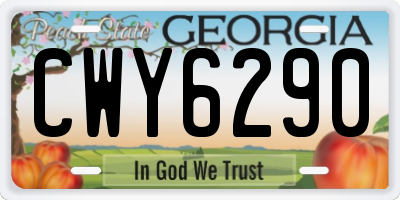 GA license plate CWY6290