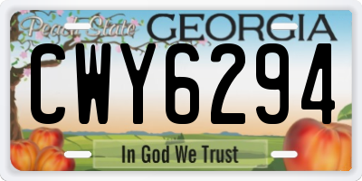 GA license plate CWY6294