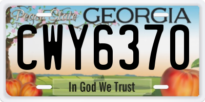 GA license plate CWY6370