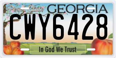 GA license plate CWY6428