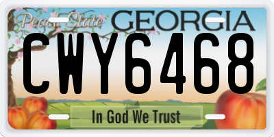 GA license plate CWY6468