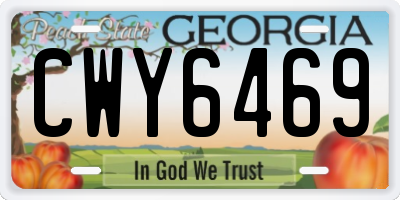 GA license plate CWY6469