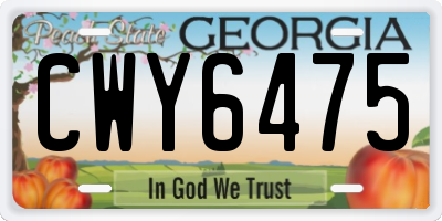 GA license plate CWY6475