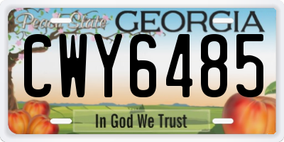 GA license plate CWY6485