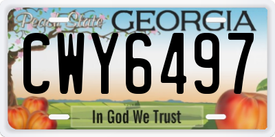 GA license plate CWY6497