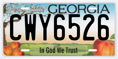 GA license plate CWY6526