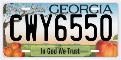 GA license plate CWY6550