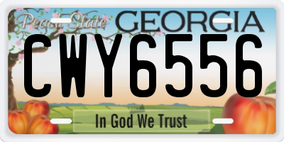 GA license plate CWY6556
