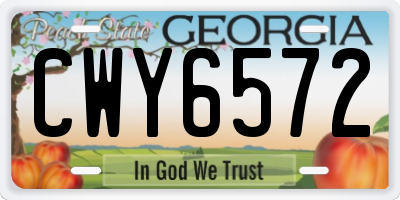 GA license plate CWY6572