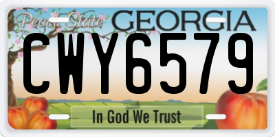 GA license plate CWY6579