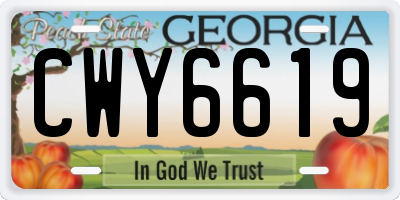 GA license plate CWY6619