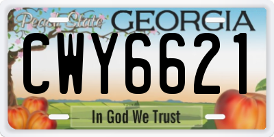 GA license plate CWY6621