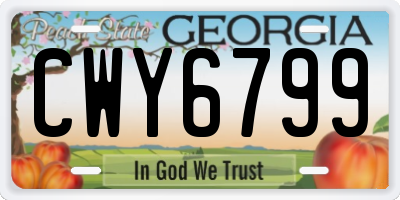 GA license plate CWY6799
