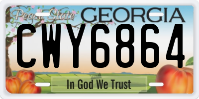 GA license plate CWY6864