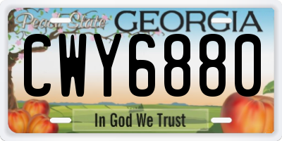 GA license plate CWY6880
