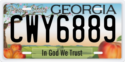 GA license plate CWY6889