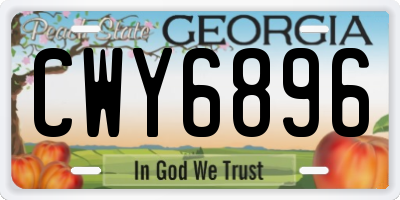 GA license plate CWY6896