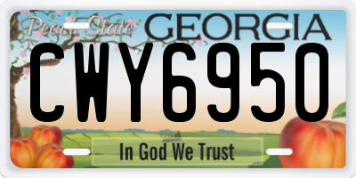 GA license plate CWY6950