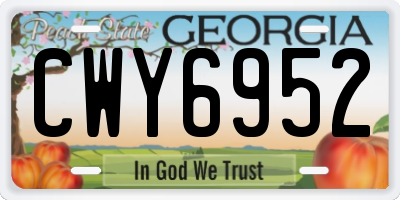 GA license plate CWY6952