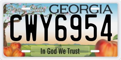 GA license plate CWY6954